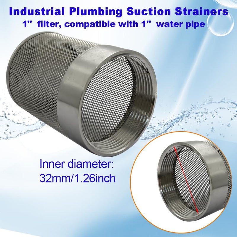 AIMCOCO Store 1inch SUS304 Stainless Steel Filter Head with Internal Thread Diameter of 32mm Connected to DN25 1" Water Pipe Filter Used to Remove Debris and Reduce Solid Entry - Image 2